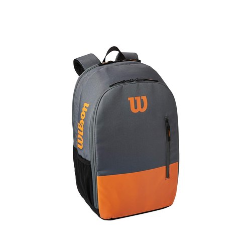 Wilson Team Tennis Backpack, Holds up to 2 Rackets, Grey/Orange