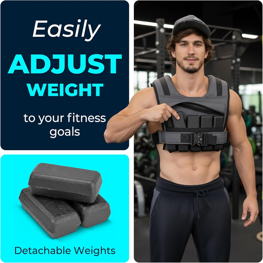 Skiennix Adjustable Weighted Vest - Enhance Fitness & Strength Training for Men and Women