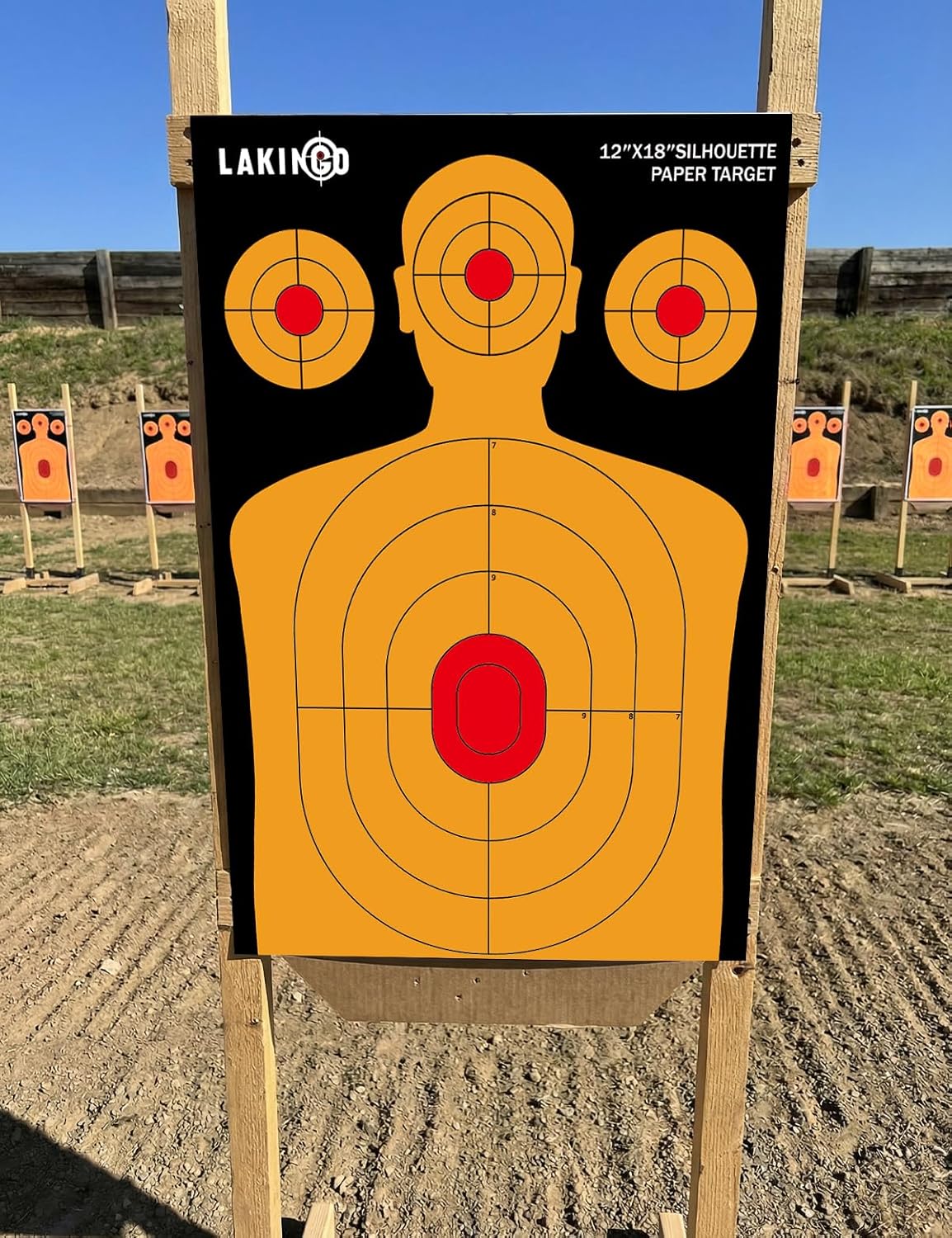 **LAKINGO High-Visibility Shooting Targets - 12x18 Inch Silhouette for Pistol, Rifle & Airgun**