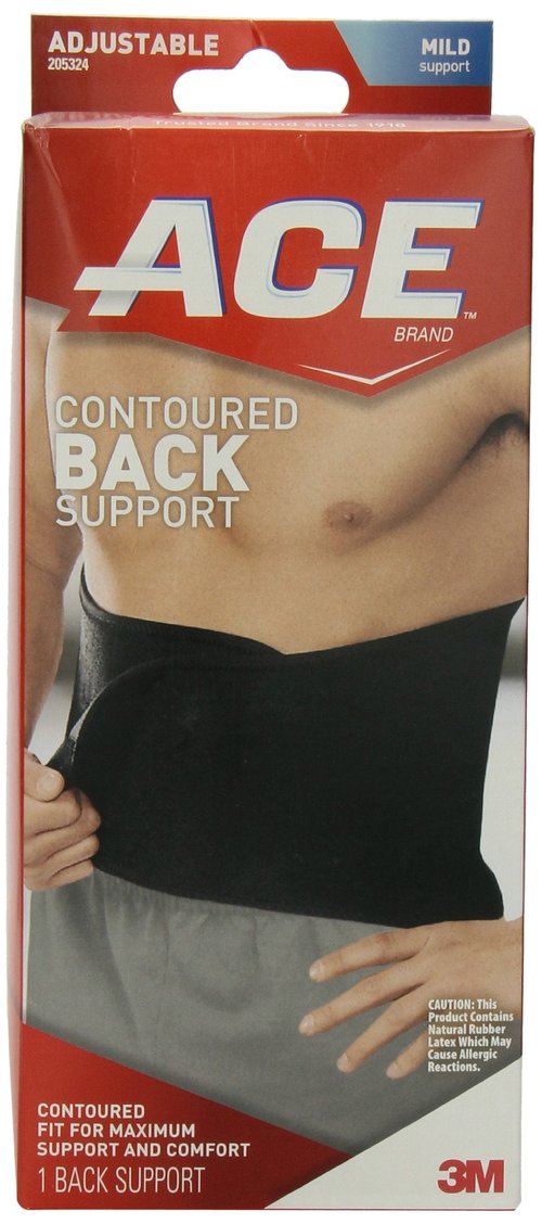 ACE Contoured Back Support,1 Count (Pack of 1),205324