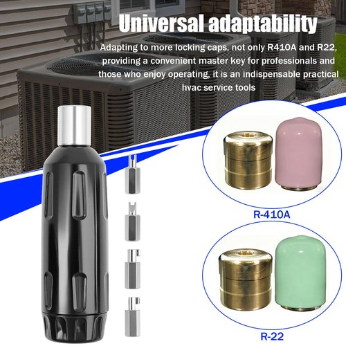 Multi Shield Locking Caps Multi-Key Tool, Locking Cap key of 410A and R22 Refrigerants, Suitable for J/B Sheild, Rectorseal, Novent, C&D Locking Caps