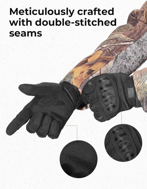 KEMIMOTO Tactical Gloves - Touchscreen Motorcycle Gloves with Hard Shell & Palm Padding | Ideal for Sports, Cycling, and Outdoor Activities