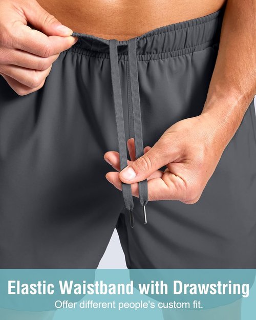 G Gradual Men's Athletic Running Shorts - Quick Dry Workout Shorts with Zipper Pockets | 7"/5"/9" Sizes for Gym & Hiking