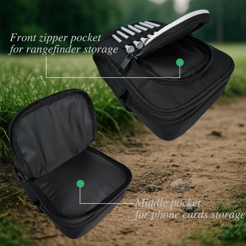 Golf Valuables Pouch for Men – Water-Resistant Organizer Bag with Clip, Golf Accessories Storage Case for Keys, Phone, Wallet