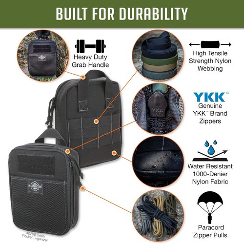 MAXPEDITION Beefy Pocket Organizer - Compact MOLLE-Compatible Tactical Pouch for Everyday Carry & Gear Storage