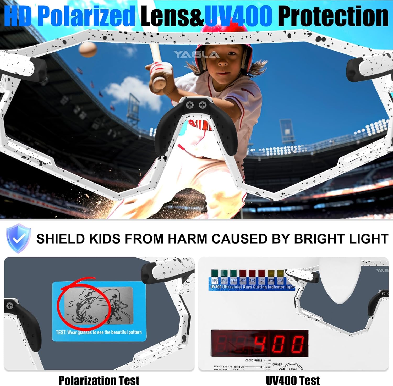 Polarized Kids Sunglasses - Ultra-Light TR90 Frame | UV400 Protection for Boys & Girls