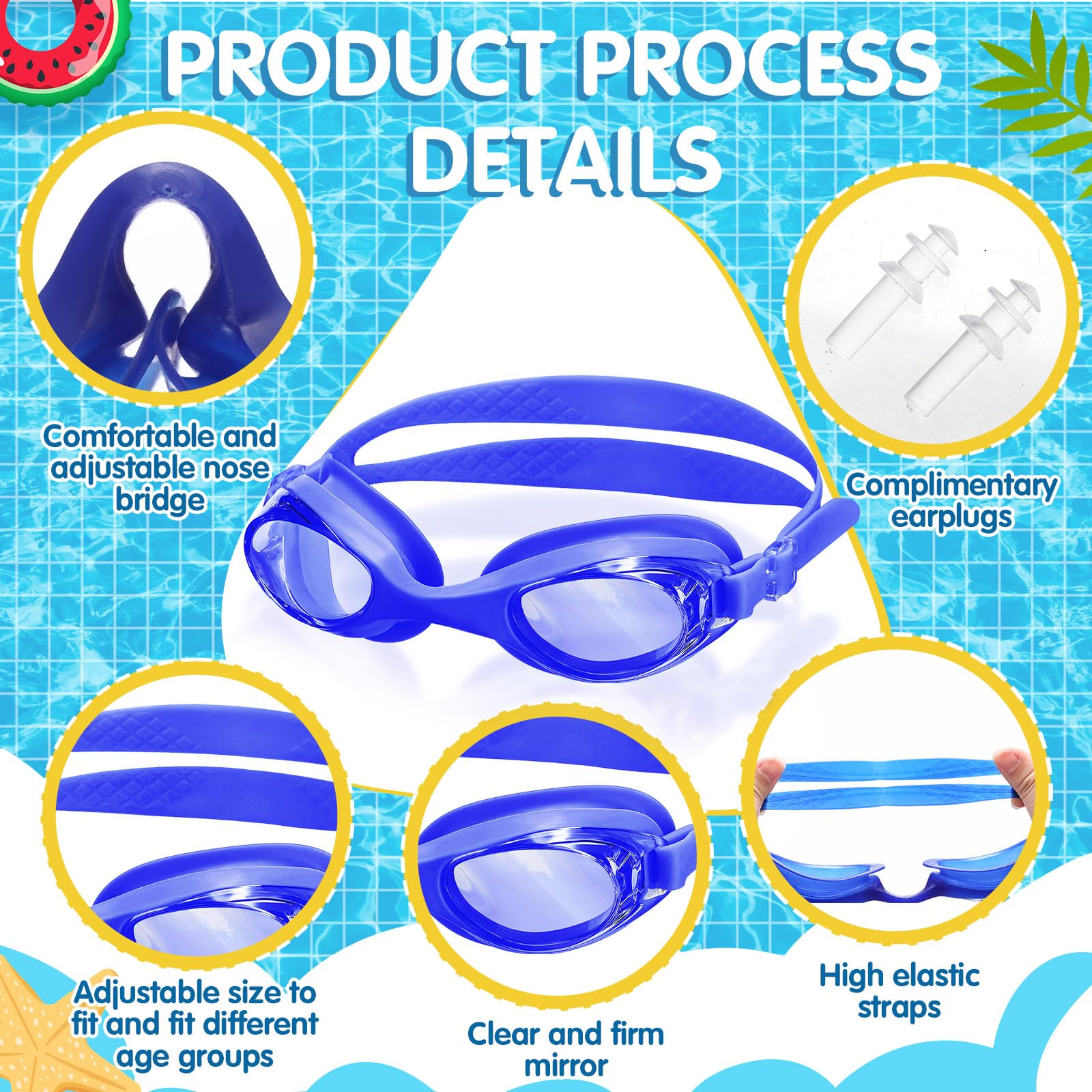 Macarrie 30 Pcs Kids Swim Goggles Bulk Child Swimming Goggles Gifts for Boys Girls Toddler Pool Surfing Diving(Blue, Pink, Purple, Light Blue, Yellow,Fashion)