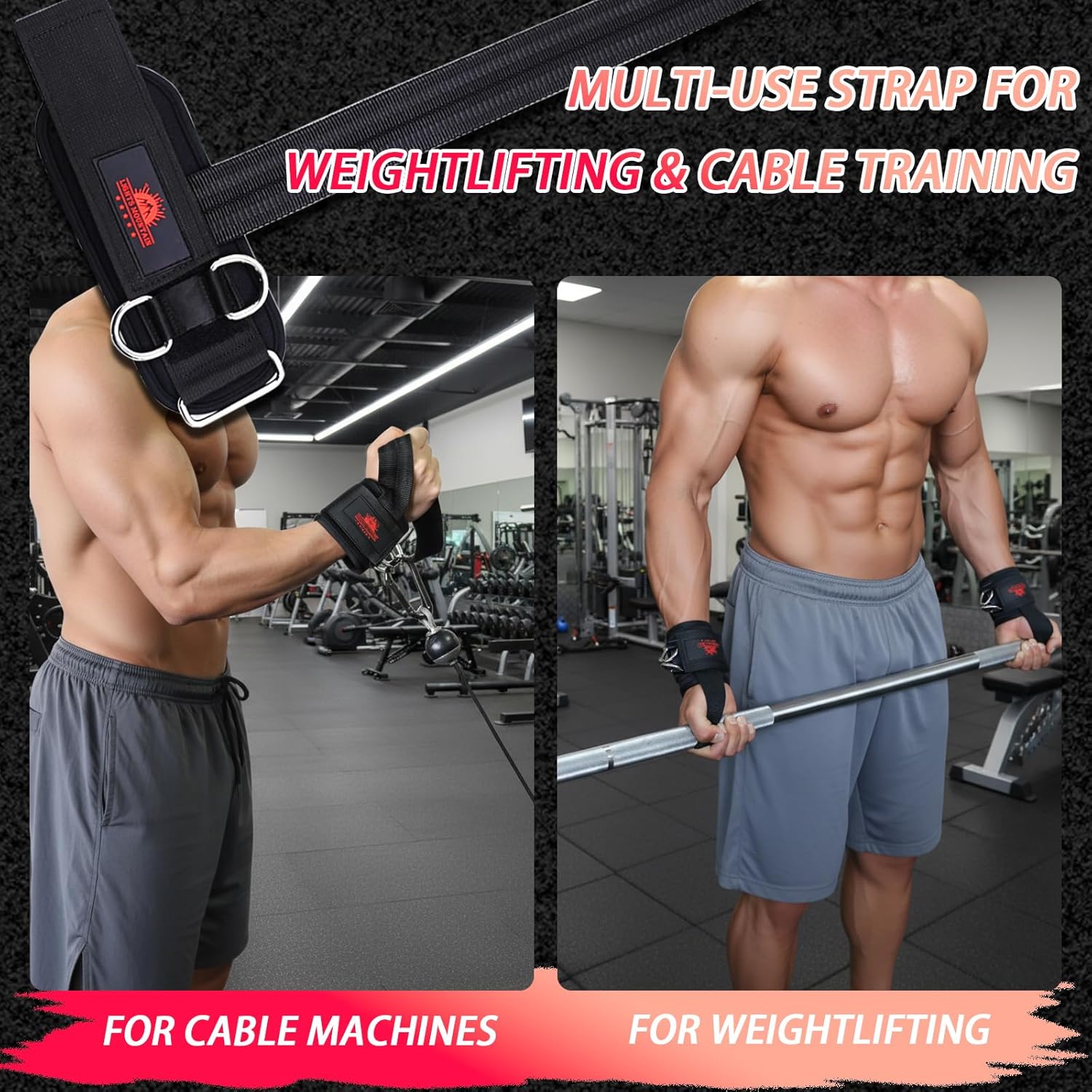 Skiennix Non-Slip Lifting Straps - Durable Wrist Cuffs with Double D-Ring for Weightlifting & Deadlifts
