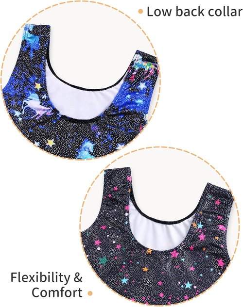 Leotard for Girls by [Brand Name] - Sparkly Gymnastics Unitard with Shorts | Sleeveless One-Piece