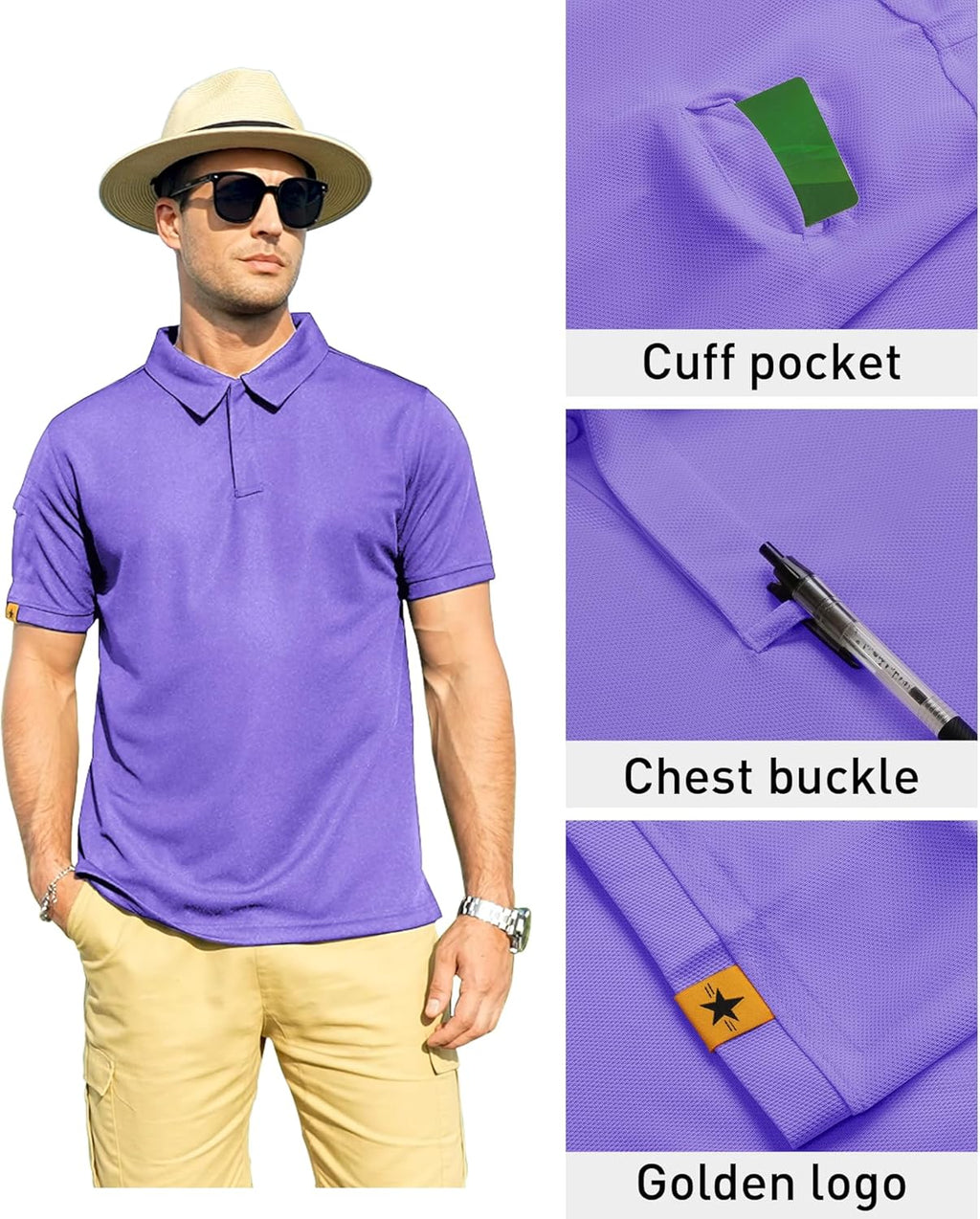ZITY Men's Polo Shirt - Short Sleeve Tactical Athletic Golf Tee | Stylish Casual Collared Design