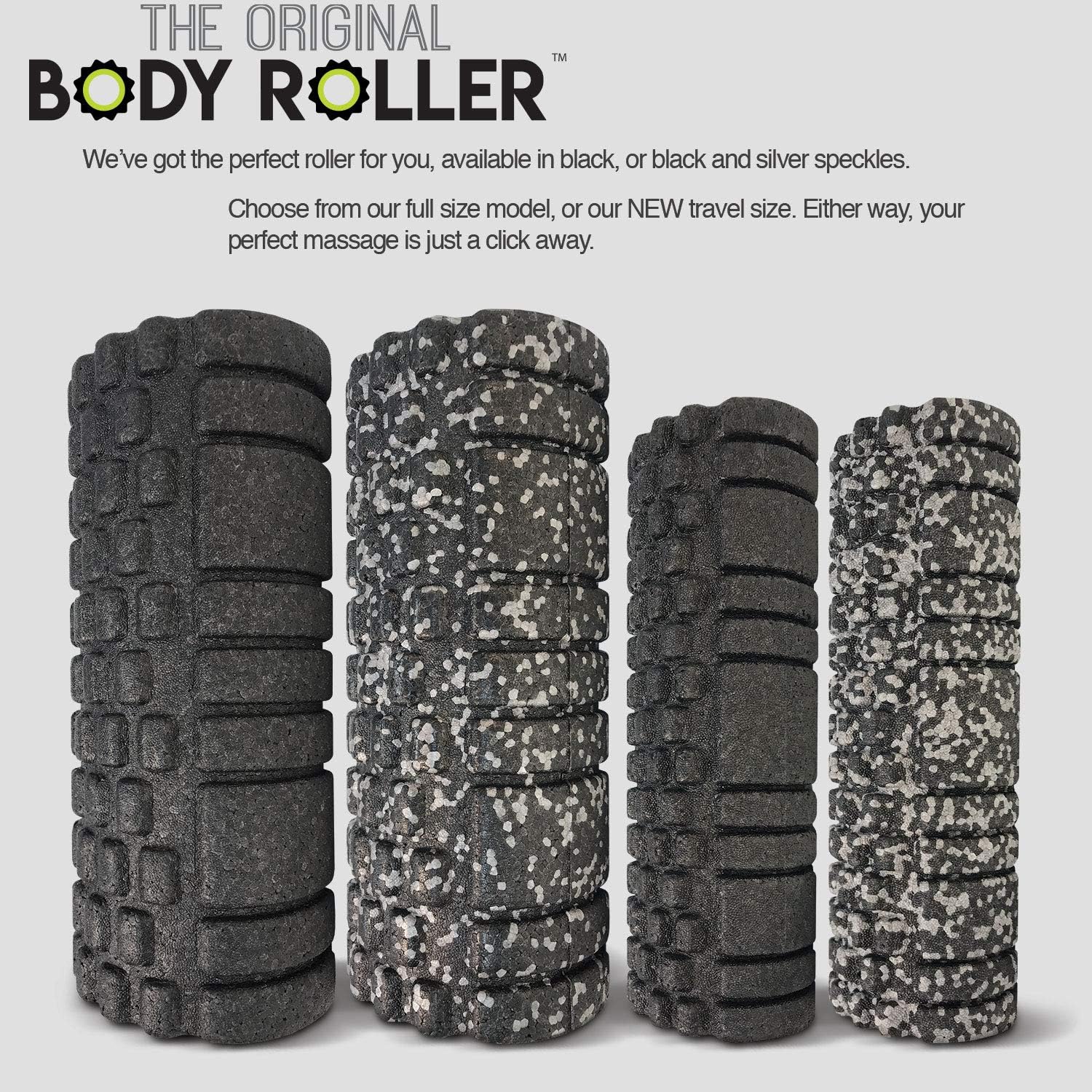 Original Body Roller - High Density Foam Massager for Deep Tissue Relief | 12" Black