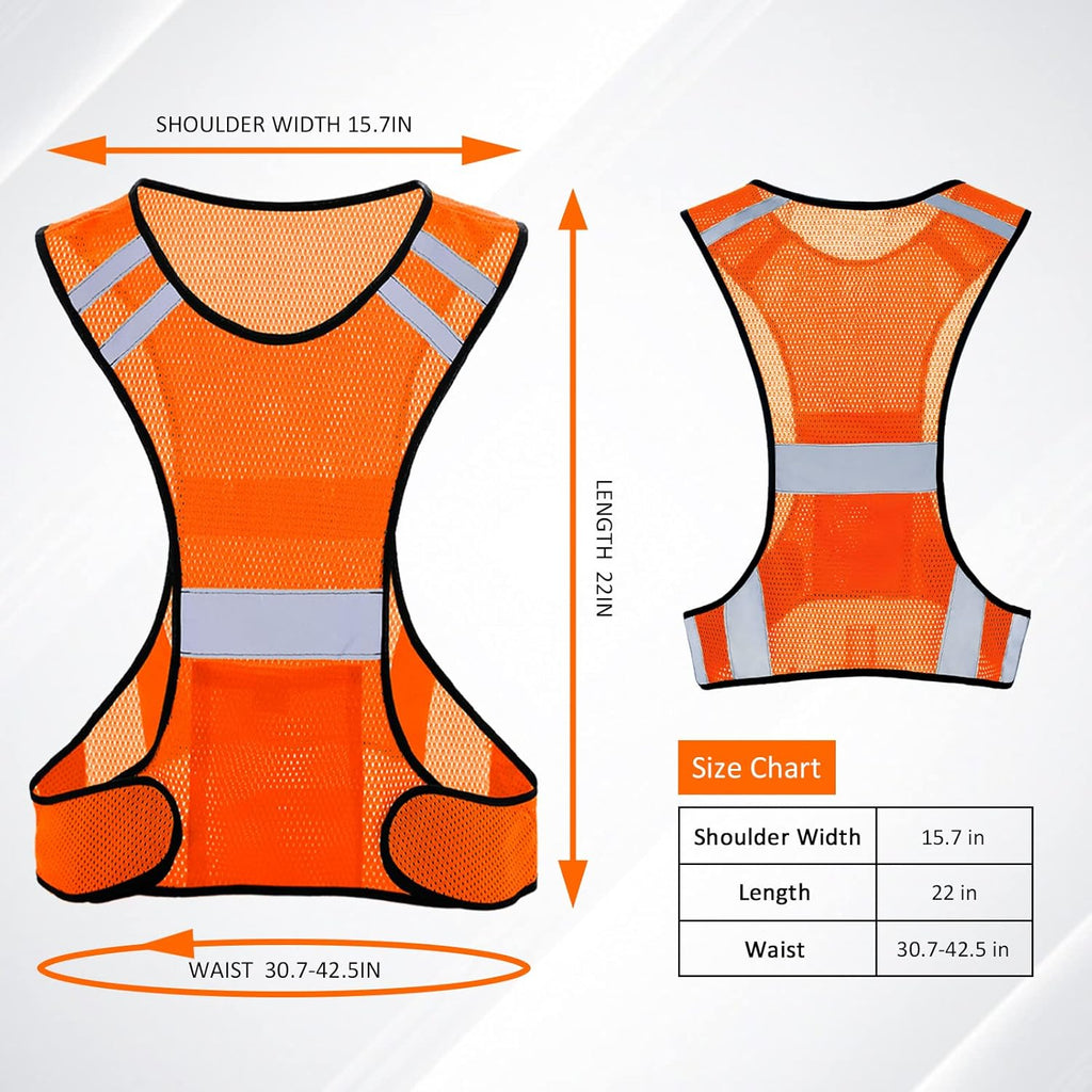 TCCFCCT Reflective Running Vest - High Visibility Gear with Large Pocket for Safety and Comfort
