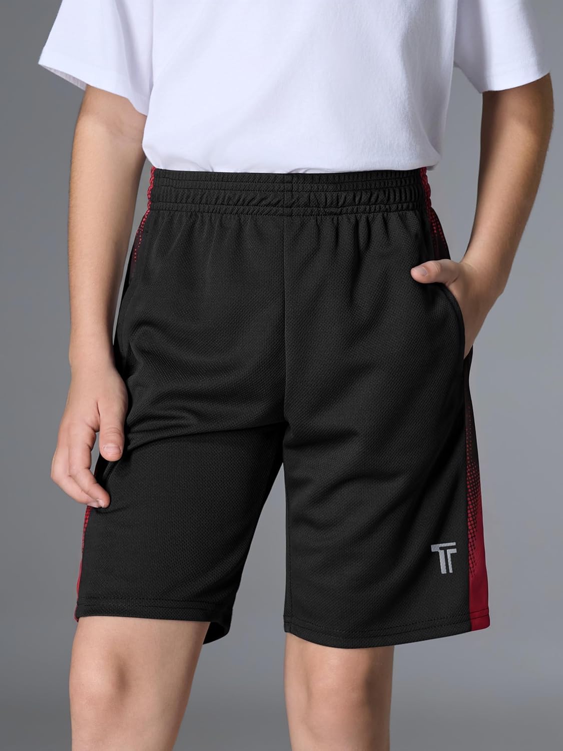 Skiennix Boys Athletic Shorts - Quick-Dry Mesh Basketball Shorts with Pockets | 5-Pack, Teen Sizes