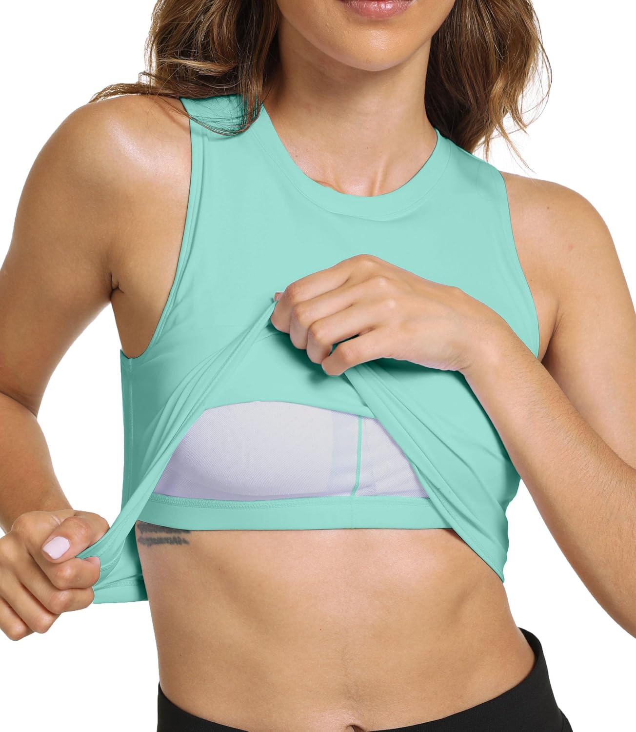 Skiennix Sports Bras for Women - Removable Padded Athletic Crop Tops for Yoga & Running | Sleeveless Gym Wear