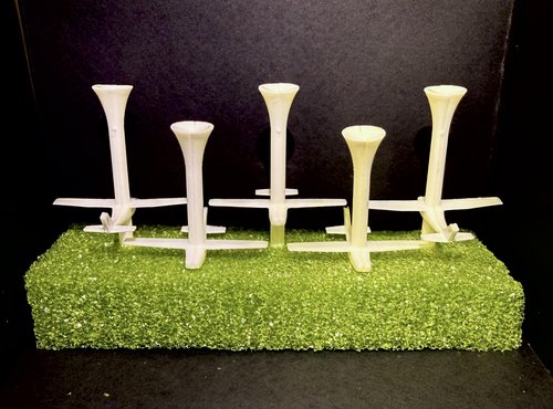 De-PAR-Tee’s Pilot Golf Tees – 3-1/8” Premium White Tees with Airplane Design (5 Pack)