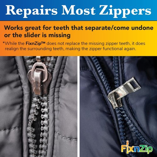 FixNZip Medium Black Nickel Zipper Repair Kit - Universal No-Sew Slider Replacement for Jackets, Tents & More | Instant Reusable Tool | Sizes 5-7