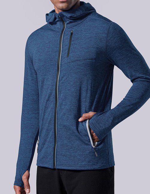 Liberty Imports Men's Zip-Up Hoodies - Lightweight Fleece with Zipper Pockets | 2-Pack Activewear
