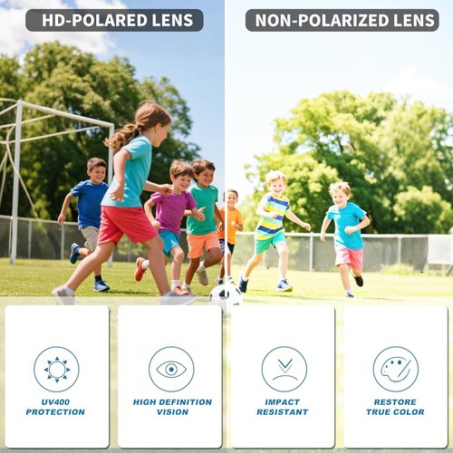 FEISEDY Polarized Kids Sunglasses - UV400 Protection for Youth Sports | Ideal for Baseball & Tennis