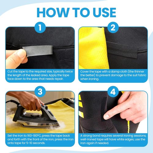 LLPT Wetsuit Repair Tape - Iron-On Seam Sealing Patch | Waterproof 2” x 16.5 Ft for Neoprene Drysuits