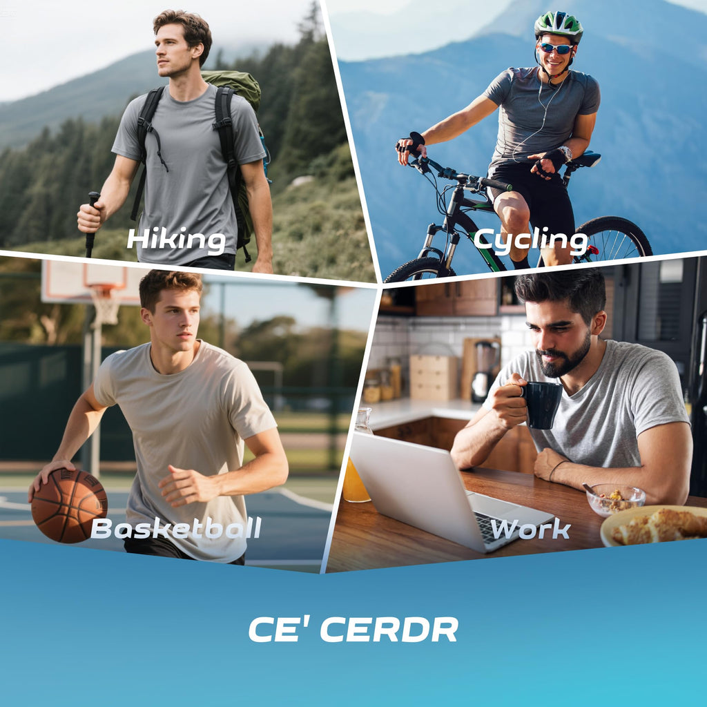 CE' CERDR Mens Workout Shirts Quick Dry Performance Short Sleeve Athletic Shirt