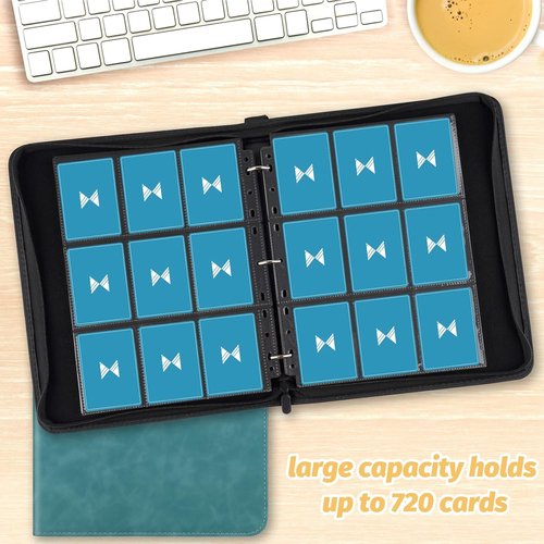 GERMUN 720 Card Binder - Premium 9 Pocket Double-Sided Album for Trading Cards | Lake Blue