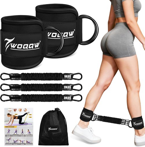 Ankle Resistance Bands by [Brand Name] - Enhance Leg & Glutes Workouts with Adjustable Cuffs | Home Gym Essential
