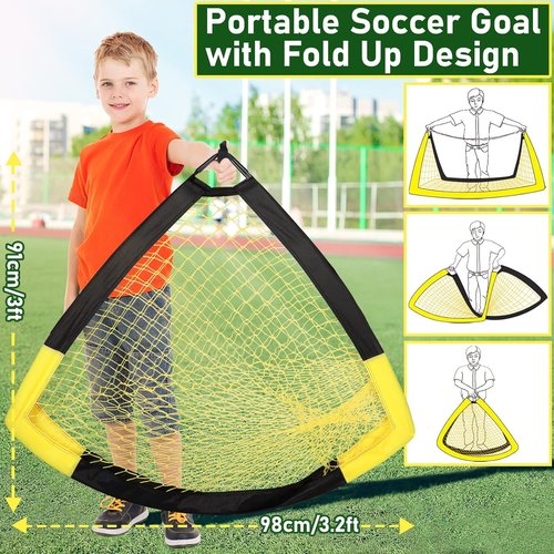 Happy Jump Portable Soccer Goal - 7x5 FT & 5x3.6 FT | Durable Design for Youth Ages 6-14