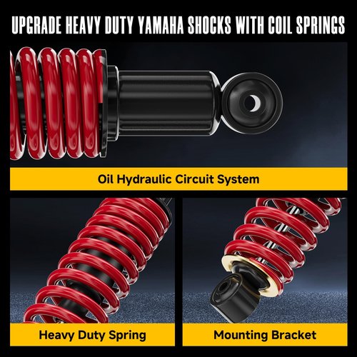 Golf Cart Heavy Duty Rear Shock with Spring for Yamaha G29 Drive, G22, G20, G19, G16 and G14 Gas and Electric Models, Replace OEM JN4-F2210-00,JN3-F2210-00, JW2-F2210-10, Extended Length 14"