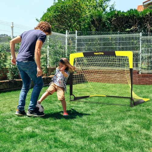 Happy Jump Portable Soccer Goal - 7x5 FT & 5x3.6 FT | Durable Design for Youth Ages 6-14