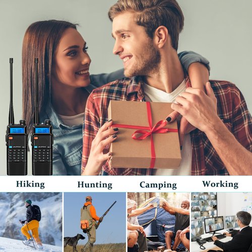 BAOFENG UV-5R Ham Radio Handheld: 8W Ham Radios Long Range UV5R Radio 3800mAh Rechargeable Walkie Talkies Two Way Radio with Programming Cable,Tactical Antenna and Earpiece for Survival Gear, 2 Pack