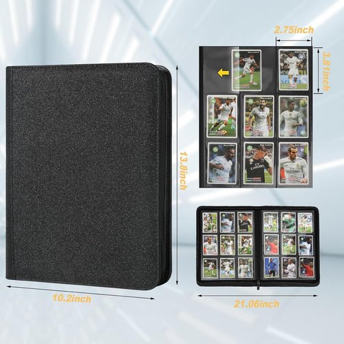 GERMUN Trading Card Binder - Premium 9 Pocket Album for 540 Cards | Double-Sided MTG & TCG Storage (Black)