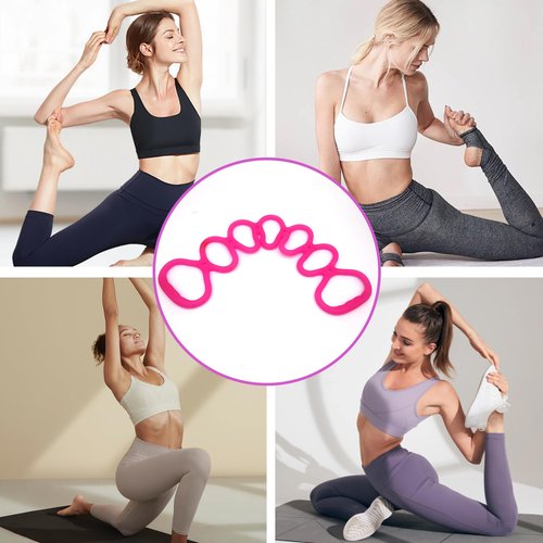 7 Ring Adjustable Loop Resistance Bands for Working Out Walk at Home，Workout Bands Exercise Stretch Band for Women&Men Fitness, Yoga, Pilates-Non-Slip, Durable Rubber, Home/Gym Use(Pink)