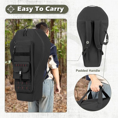 DSLEAF Soft Compound Bow Case - Padded Tactical Archery Carrier with Arrow Pocket & Backpack Straps