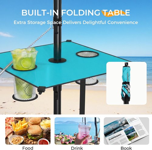 HOMEDEMO 7FT Portable Beach Umbrella - Ultimate Sun Protection for Outdoor Events