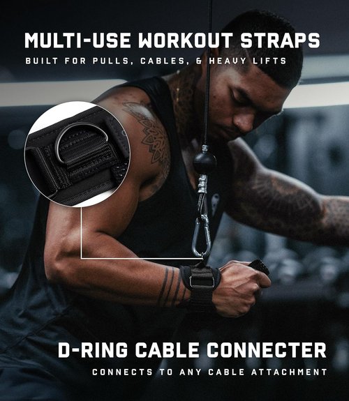 Gymreapers GripLink Lifting Straps - Heavy-Duty D-Ring Wrist Straps with Anti-Slip Grip Beads for Powerlifting & Deadlifts