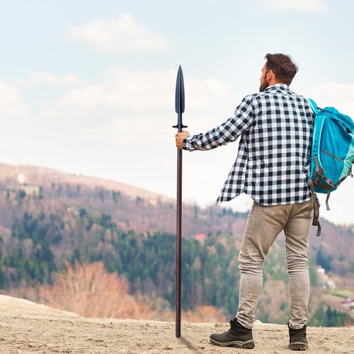 Cold Steel Boar Hunting Spear with 18" SK-5 Blade, Ash Wood Shaft and Sheath, 89" - Long Medieval Tactical Survival Weapon for Combat, Throwing, Self Defense, Outdoor Hiking and Fishing