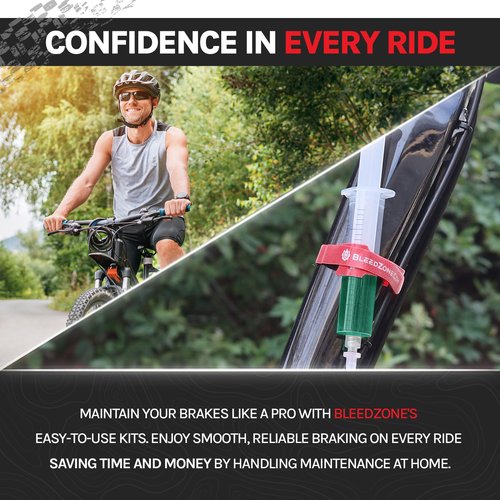BleedZone SRAM DB8 Brake Bleed Kit with Maxima Mineral Oil Brake Fluid - Compatible with SRAM DB8, Mountain Bike Bleed Kit with 2X Syringes, 2X M4 Fittings, Fastener & Bleed Block