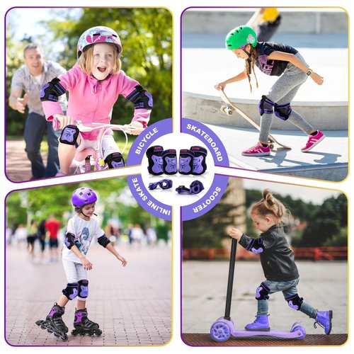 2PM SPORTS Vinal S Inline Skates & Purple M Protective Gear Set