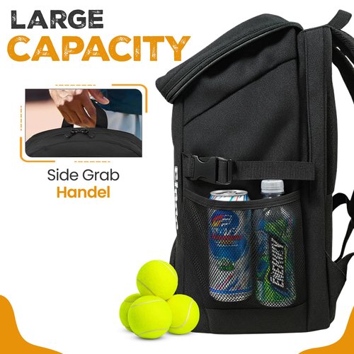 Raincity Tennis Backpack for Women & Men, Lightweight Tennis Bag Holds 2 Rackets with Ventilated Shoe Compartment – Tennis Racket Bag for Court or Travel