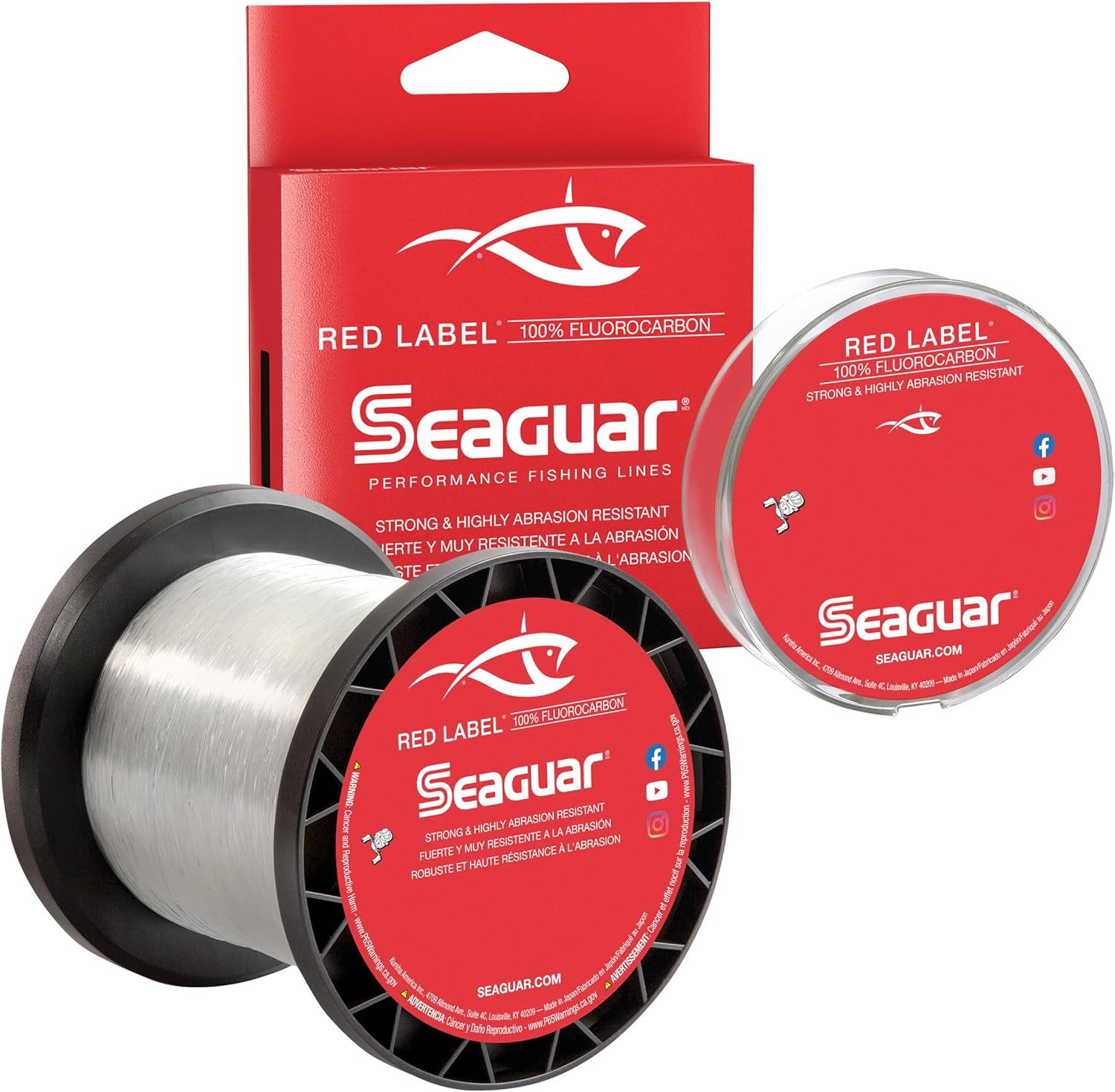 Seaguar Red Label Fishing Line - 100% Fluorocarbon for Power Baits | Heavy-Duty Freshwater, Clear, Multiple Sizes