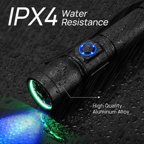 Consciot UV Flashlight Blacklight USB-C Rechargeable, 365nm LED Ultraviolet Light, Portable Woods Lamp for Pet Urine Detection, Dry Stains, Bed Bug, Curing Resin and Gel Nails, Yooperlites, 2 Pack