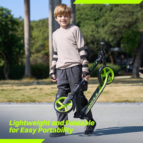JOVA ZIFFY Scooter for Kids with Hand Brake, Foldable Kick Scooter for Ages 6-12, Lightweight Scooter for Boys with 4 Adjustable Heights, ABEC9 Bearings, Supports Up to 260 lbs