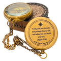 Divine Path Engraved Compass - I Will Guide You - Psalm 32:8" Quote | Inspirational Gifts for Men Women, Uplifting Spiritual Heavenly Faith Gift Boys Girls (Divine Path)