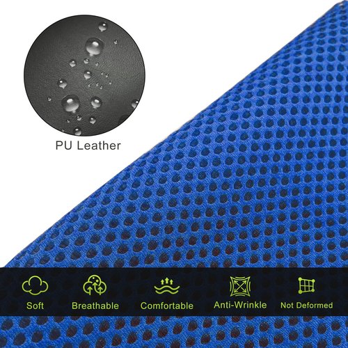 WEIMELL Golf Cart Seat Covers for EZGO TXT 1994-2013 Front Seat Covers Thicken Breathable Mesh with Vinyl Leather Fits OEM Ordinary Cushion Covers No Nail Gun Easy to Install Black & Blue