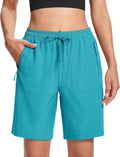 MAGCOMSEN Women's Hiking Shorts - Lightweight Quick-Dry Golf Shorts | Water-Resistant with 3 Zipper Pockets