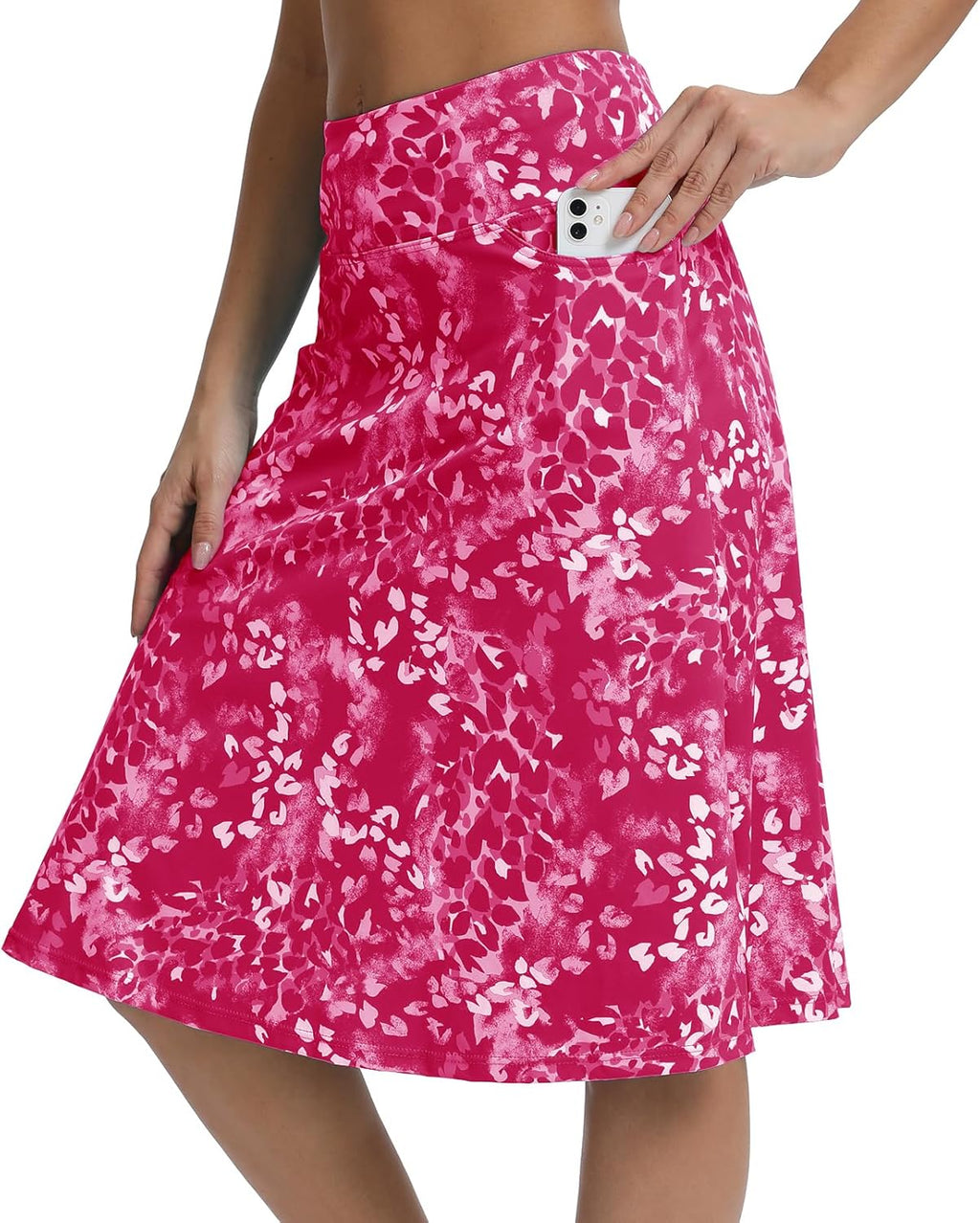 Skiennix Women's Athletic Skorts - Modest Knee-Length Running Skirt in Stylish Midi Design