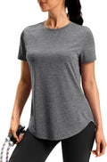 Skiennix Women's Workout Shirt - Lightweight Short Sleeve Athletic Top for Hiking & Running, Bum-Covering Length