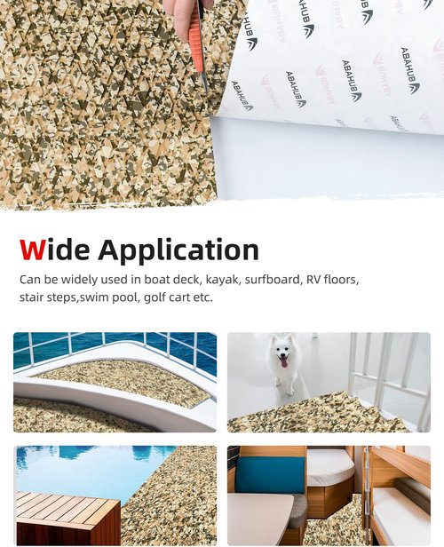 Abahub EVA Foam Boat Flooring - Non-Slip Camouflage Traction Pad | Self-Adhesive, Trimmable, 96''x16''