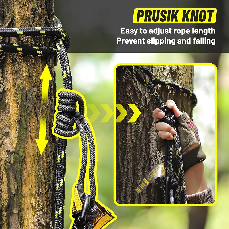 Reflective 30ft Tree Stand Safety Rope Lifeline for Hunting - Kalkal