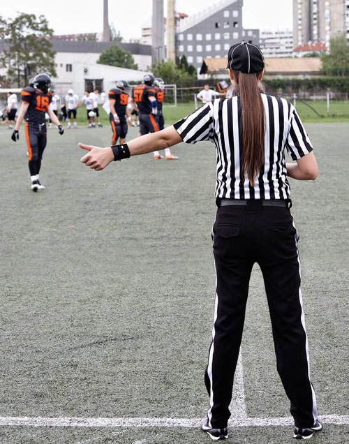 ChinFun Referee Costume Shirt - Women's Zipper Collared Umpire Jersey for Basketball & Football
